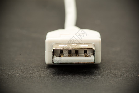 特写白 USB 端端图片