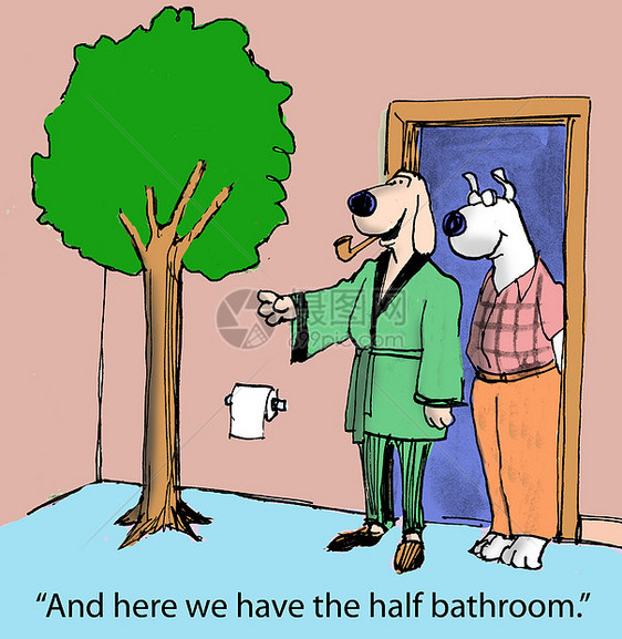 房地产公寓机构财产房子浴室租户代理人漫画图片