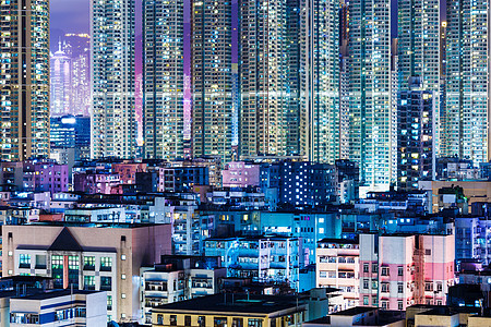 香港九龙区天际住宅住房居所建筑房屋公寓民众图片