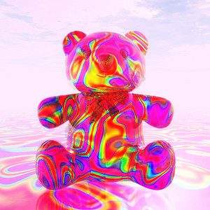 泰迪熊玩具肥皂泡彩虹玩具熊插图孩子填充传单光谱动物背景图片