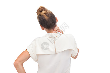 女商务人士减轻颈部疼痛图片