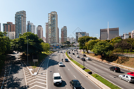 城市Saopaulo的交通渠道密度拉丁市中心运动办公室经济摩天大楼旅行建造公寓图片