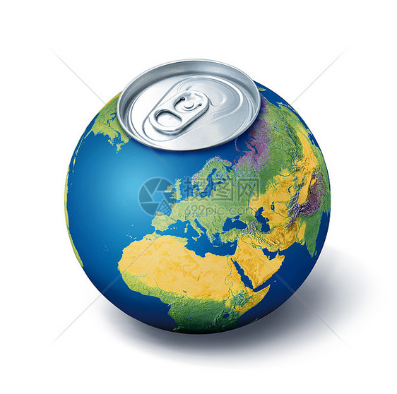 枯竭的地球概念脱水口渴白色热带戒指果汁罐装全球行星液体图片