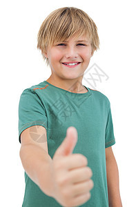 快乐的小男孩伸出大拇指图片