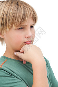 思考的小男孩童年男生焦虑头发浅色金发女郎短发男性思维金发图片