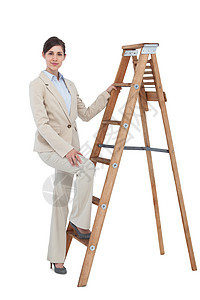 商业妇女攀上职业阶梯图片