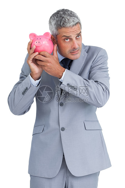 持有小猪银行的不实商务人士图片