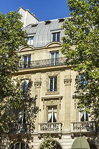 法国巴黎传统生活建筑的表面面貌 法国巴黎地标建筑学历史纪念碑景观窗户旅游公寓阳台城市图片
