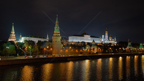 莫斯科克里姆林宫天空建筑学城堡月亮图片