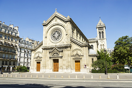 法国巴黎一座大教堂的面孔阳台景观建筑学建筑公寓地标城市纪念碑石头旅游图片