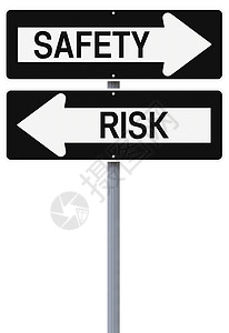 安全或风险警告概念交通单行道保护单程危险路标决策标志图片