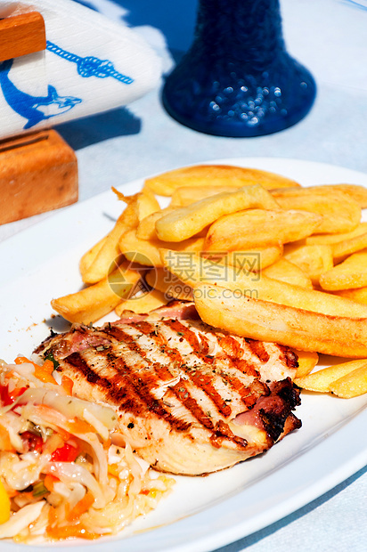 白肉家禽香菜土豆食物鱼片胸部摄影油炸餐厅火腿图片
