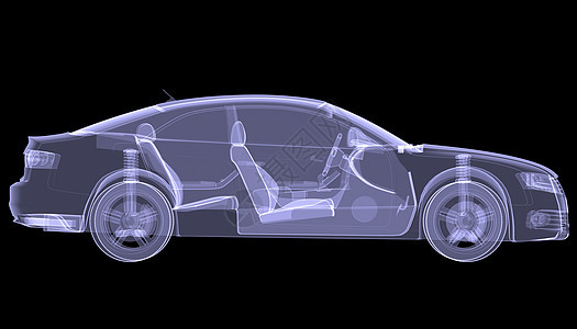 X射X光概念车汽车x光金属车轮绘画轿车发动机车辆运输跑车图片