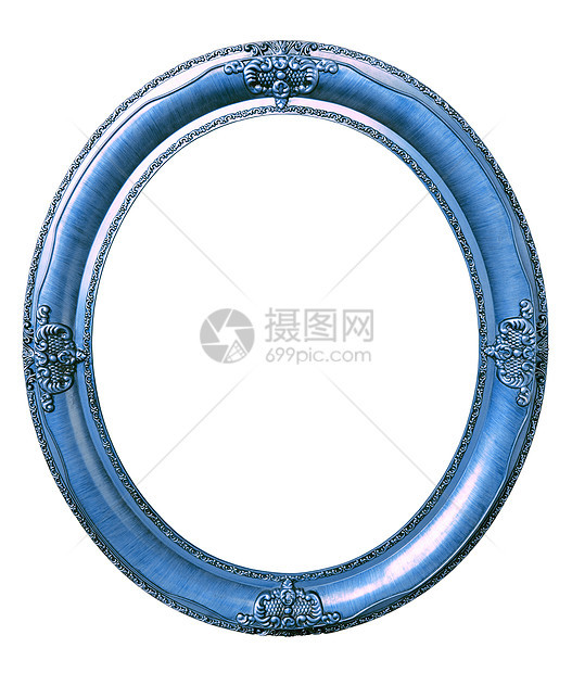 Oval 蓝色框架剪切路径图片