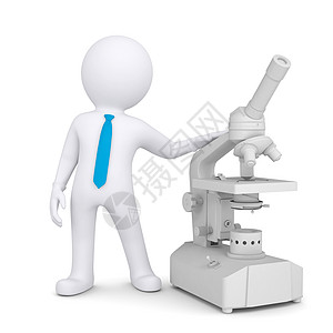 3个带显微镜的男子插图人士商务生物技术生物学药品镜片乐器化学家图片