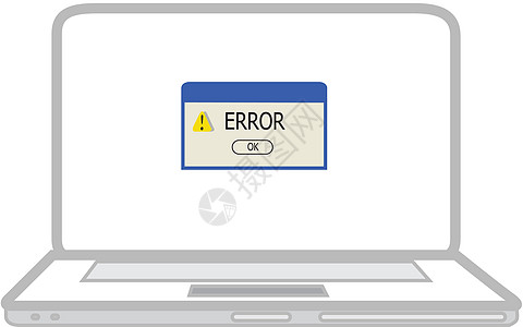 膝上型电脑上的保护错误窗口笔记本窗户帮助白色入口互联网电子产品灰色解决方案键盘背景图片