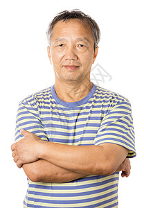 亚洲老人男人老年白色退休背景图片
