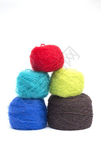彩色羊毛棉布蓝色创造力纺织品手工缝纫织物细绳针线活针织图片