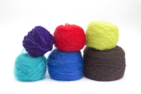彩色羊毛创造力材料蓝色工艺针织爱好针线活织物棉布细绳图片