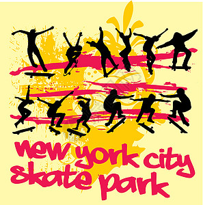 城市滑冰精神矢量艺术运动男性孩子竞赛行动溜冰者插图娱乐青年男人图片