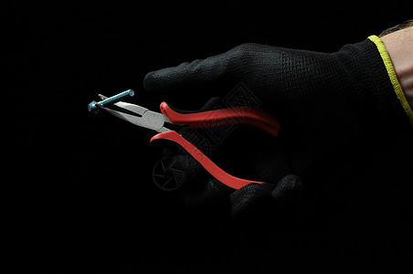 钳子和手刀具白色建造扳手乐器手套工具工人电气修理工图片