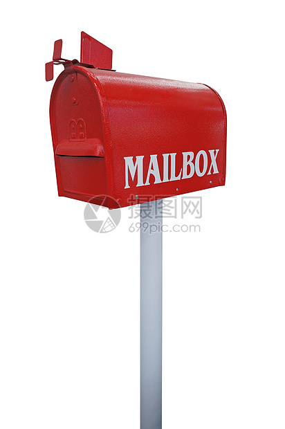 邮件框邮箱标准红色金属白色盒子邮政邮资图片