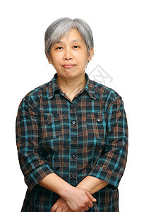 成熟的亚洲女性母亲微笑老年黑色成人祖母长老白色退休女士图片