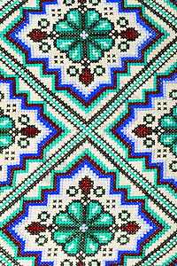 画布上的十字针刺绣艺术民间装饰亚麻餐巾纸文化纺织品风格手工针织图片