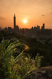 台北日落城市风景建筑风景太阳天堂日落景观住宅旅行戏剧性天际图片