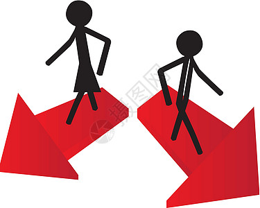 红方向数字企业男性插图失败红色卡通片夹子白色解决方案图片