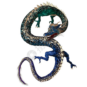 蓝绿龙文化插图爪子爬虫生物童话喇叭獠牙野生动物荒野图片