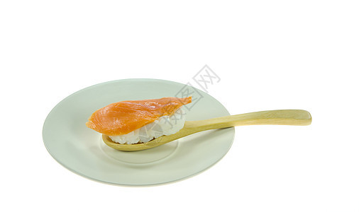 鲑鱼寿司食物勺子美食白色海鲜图片