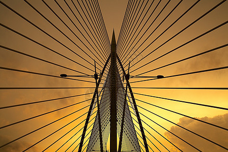 桥梁结构旅行日落图片