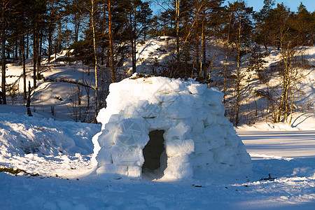冰卢 - 冬天在湖边的房子图片