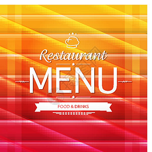 一桌美食餐厅颜色菜单设计插画