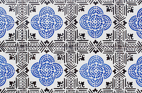 古老的陈腐典型瓷砖马赛克制品控制板蓝色工作陶瓷手工历史正方形水泥图片