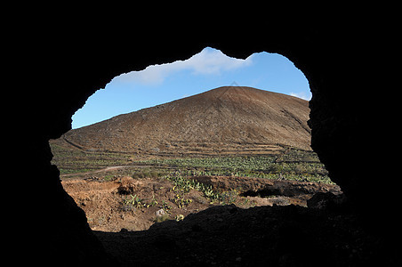 沙漠中一座火山附近的洞穴日落旅行海滩自然山脉建筑世界海洋骆驼蓝色图片