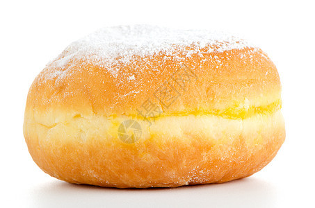 美味的甜甜圈美食早餐馅饼白色圆形油炸甜点面包粉状糕点图片
