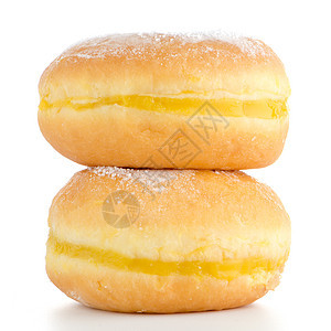 美味的甜甜圈白色面包小吃馅饼甜点糕点早餐美食圆形蛋糕图片