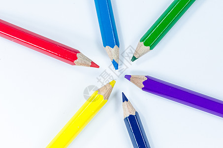 彩色铅笔蜡笔团体红色教育紫色黄色白色棕色青色光谱学校图片