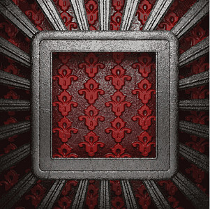 红底金属艺术插图框架反射红色装饰装饰品风格抛光背景图片