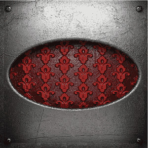 红底金属装饰插图框架反射艺术装饰品红色抛光风格背景图片