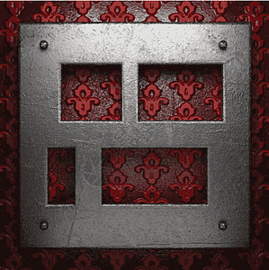 红底金属装饰插图框架红色抛光风格反射装饰品艺术背景图片