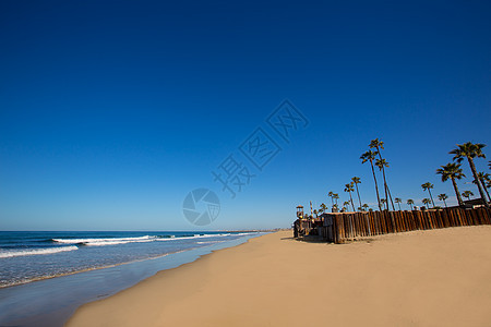 加利福尼亚州新港海滩 有棕榈树棕榈蓝色旅行建筑学海洋泡沫运动海岸线支撑海岸图片