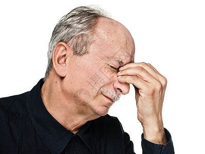 老年男子生活男人情绪化痛苦疾病疼痛白色医疗男性担忧图片
