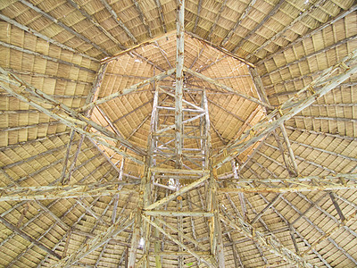木制屋顶结构 干草顶 泰国建筑图片