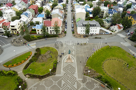 冰岛雷克雅未克市峡湾建筑学场景天际景观天空蓝色首都房子城市图片
