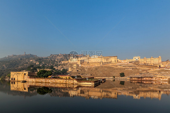阿米尔安伯堡 印度拉贾斯坦邦防御堡垒吸引力地标风景旅游全景旅行景点池塘图片