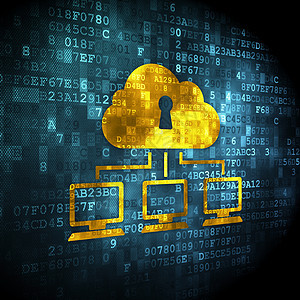 云技术概念 数字背景下的云网络互联网屏幕钥匙隐私计算服务器软件安全蓝色创新图片