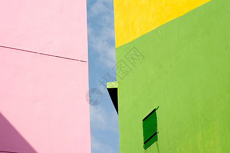 丰富多彩的房子城市绿色建筑乐趣蓝色建筑学白色生活住宅黄色图片